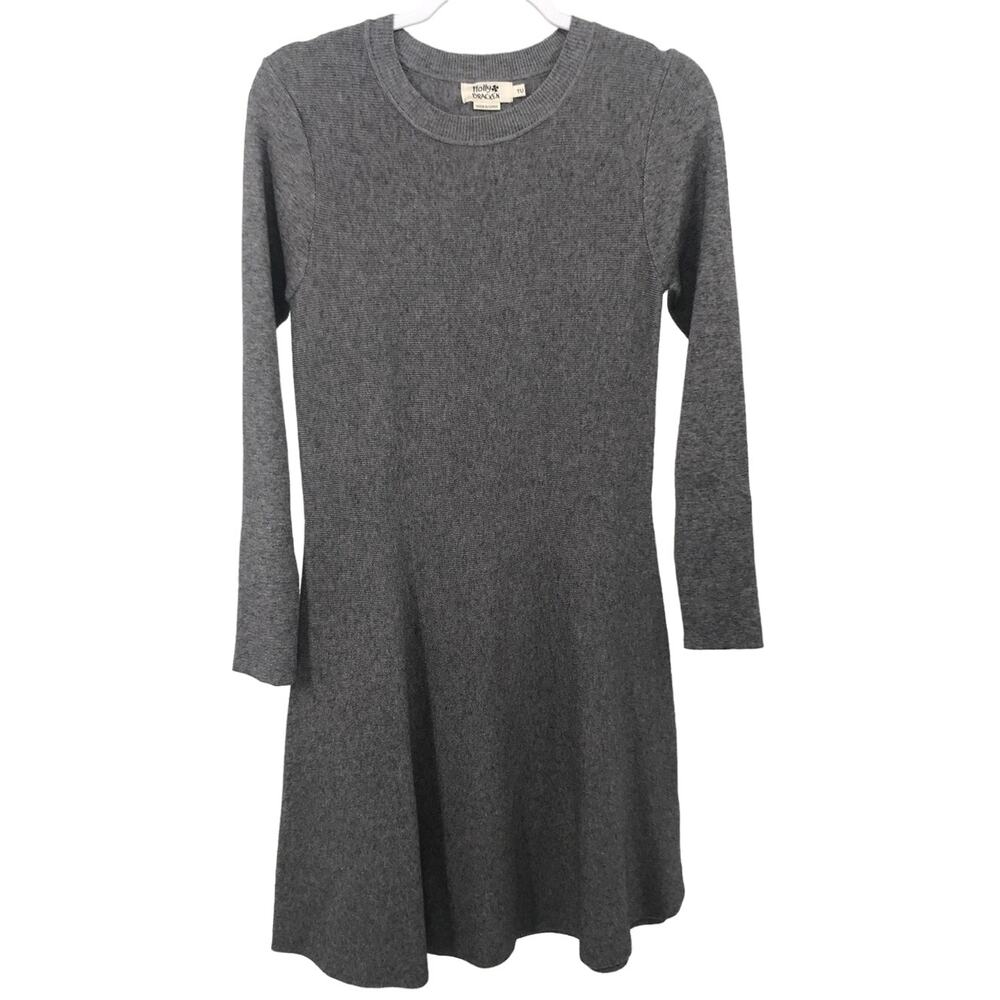 Molly Bracken Gray Long Sleeve A-Line Sweater Dress TU One Size